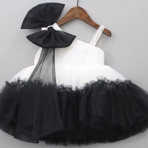 Elegant Black and White Girls Dress